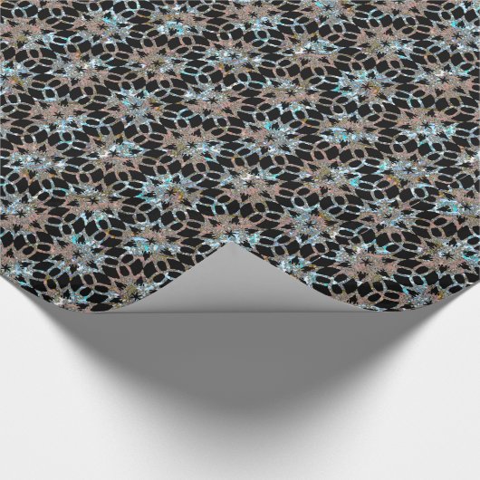 星のレースパターンビクトリア時代の人 ラッピングペーパー (コーナー)