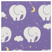 星の上にかわいい眠いベビーゾウ背景 ファブリック (クローズアップ)