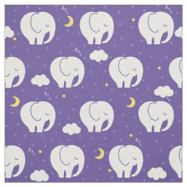 星の上にかわいい眠いベビーゾウ背景 ファブリック