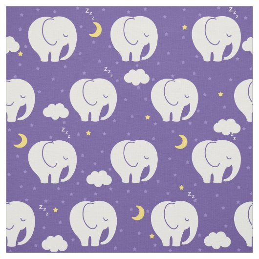 星の上にかわいい眠いベビーゾウ背景 ファブリック (見本)