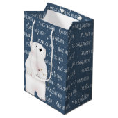星の上に北極熊の平和 ミディアムペーパーバッグ (正面アングル)