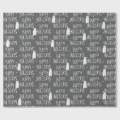 星の上のポーラーベアのホリデーシーズン ラッピングペーパー (フラット)