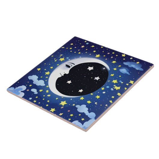 星の上の月の男 タイル (側面)