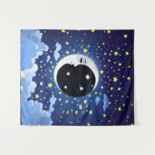 星の上の月の男 タペストリー (正面(横))