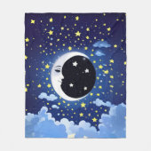 星の上の月の男 フリースブランケット (正面)