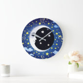 星の上の月の男 ラージ壁時計 (ホーム)