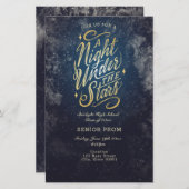 星の下での夜イベントのフライヤー招待状 (正面/裏面)