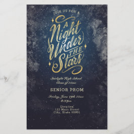 星の下での夜イベントのフライヤー招待状