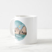星の下での山の脱出 コーヒーマグカップ (正面左)
