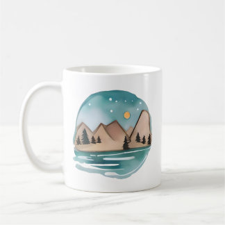 星の下での山の脱出 コーヒーマグカップ