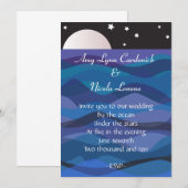 星の下での結婚式の招待状 ビーチ デスティネーション 招待状 (正面/裏面)