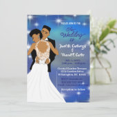 星の下でスカイセピアのアフリカ系アメリカ結婚人 招待状 (スタンド正面)