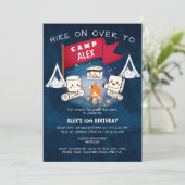 星の下でスモアをもっと楽しく!お泊りキャンプバースデー 招待状 (スタンド正面)