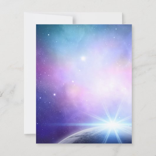 星の下でピンクパープルウェディング日付を保存 (裏面)