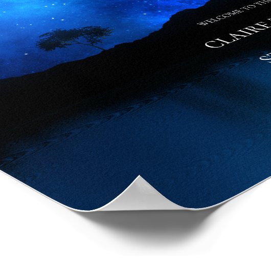 星の下でモノグラムは私たちの結婚に歓迎 ポスター (角)