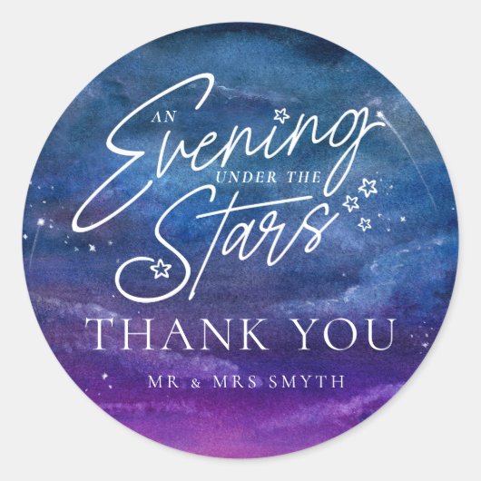 星の下で夕べ感謝していユーカスタム ラウンドシール (正面)
