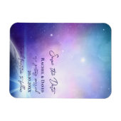 星の下で夜空の結婚式の日付を保存 マグネット (横)