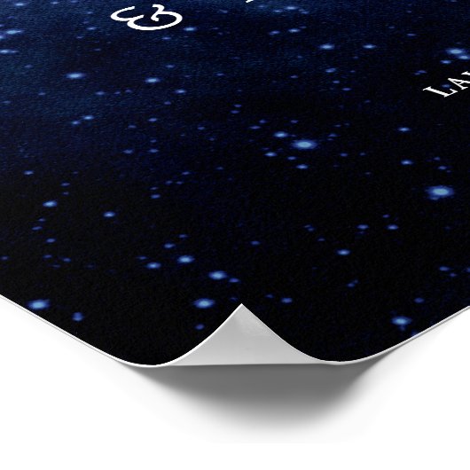 星の下で天文学宇宙の夜結婚のサイン ポスター (角)