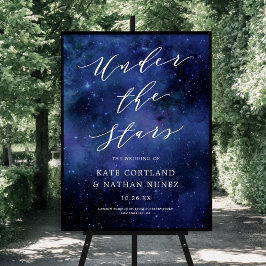 星の下で天文学宇宙の夜結婚のサイン ポスター