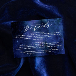 星の下で天文学宇宙結婚の詳細 エンクロージャーカード