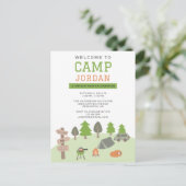 星の下で庭キャンプ誕生日パーティー ポストカード (スタンド正面)