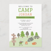 星の下で庭キャンプ誕生日パーティー ポストカード (正面)