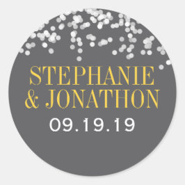 星の下で灰色と黄色 ラウンドシール