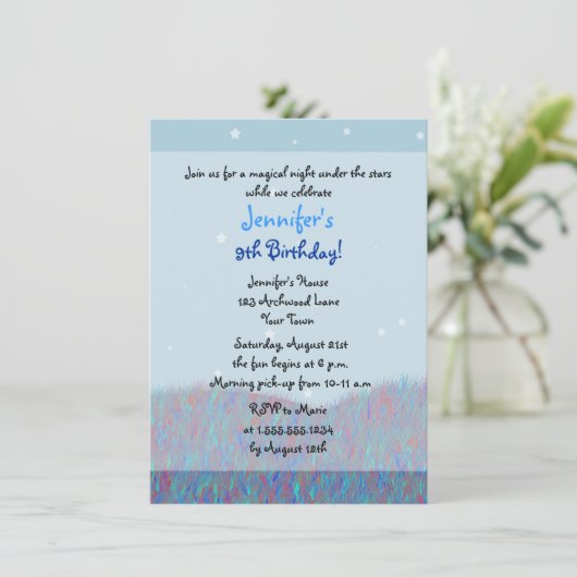星の下で眠る人々の誕生パーティー-青 招待状 (スタンド正面)