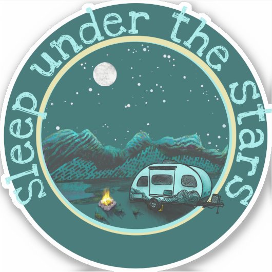 星の下で眠るRVステッカー シール (正面)