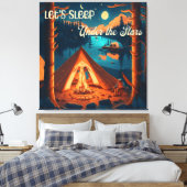 星の下で眠ろう |キャンプをテーマにしたアート キャンバスプリント (インサイチュ (寝室))