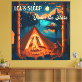 星の下で眠ろう |キャンプをテーマにしたアート キャンバスプリント (インサイチュ (リビング))