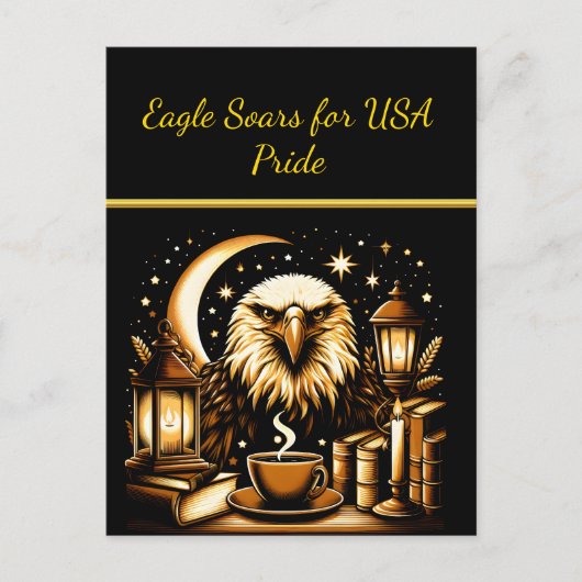 星の下で舞うワシ ポストカード (正面)
