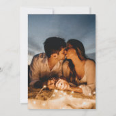 星の下で青い紫の夕べ結婚の写真 招待状 (裏面)