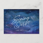 星の下で青い紫の詳細をアート結婚する エンクロージャーカード (裏面)