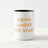 星の下で飲むカスタムテキスト フローラル コンボ マグカップ (中央)