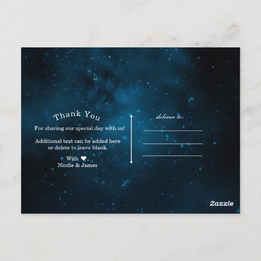 星の下で魅了された星空ありがとう ポストカード (裏面)
