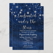 星の下で魔法にかかったような シルバー&ブルーの招待状 招待状 (正面/裏面)