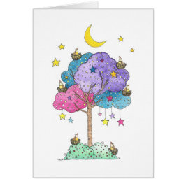 星の下で鳥を巣にする夢のような木