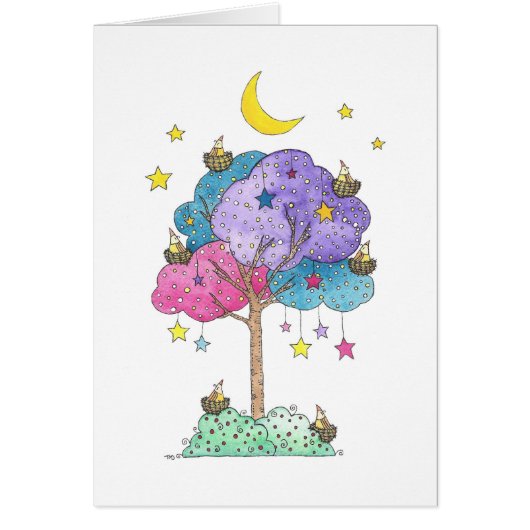 星の下で鳥を巣にする夢のような木 (正面)