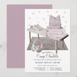 星の下で10歳の誕生日グランピングパーティー 招待状