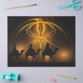 星の下にラクダを持つ3人の賢い男性旅行 薄葉紙 (クラフト)