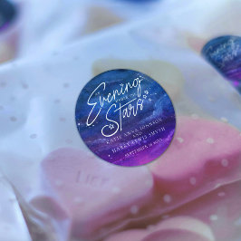 星の下に夕べ結婚のカスタム ラウンドシール