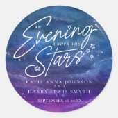 星の下に夕べ結婚のカスタム ラウンドシール (正面)