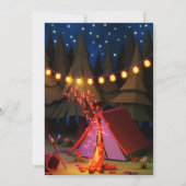 星の下のすべてのハッピーなキャンパーを呼び出す誕生日 招待状 (裏面)