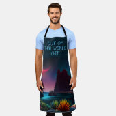 星の下のエイリアン惑星の植物 エプロン (着用した状態)