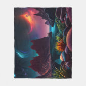 星の下のエイリアン惑星の植物 フリースブランケット (正面)