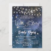 星の下のストリングライト16誕生日 招待状 (正面)