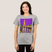 星の下のセーヌ川に沿ったパリ トライブレンドＴシャツ (正面全面)