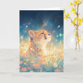 星の下のチーターの視線 カード (黄色い花)