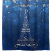 星の下のパリの夜のスターお洒落リー シャワーカーテン (正面)